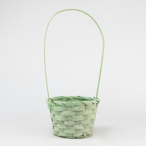 Корзина плетеная (бамбук), D13х9хH30см, зеленый в интернет-магазине флористических аксессуаров Азалия Декор