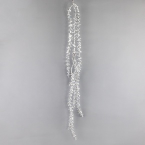Украшение подвесное с глиттером (пластик), 48см, серебряный в интернет-магазине флористических аксессуаров Азалия Декор
