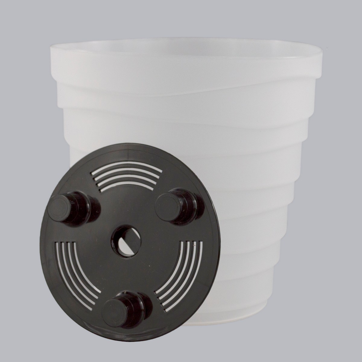 Кашпо Бархан (пластик), D18xH17см, 2,25л, прозрачный в интернет-магазине флористических аксессуаров Азалия Декор