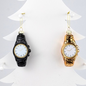 Украшение подвесное Часы (стекло), 5х3х10см, цв. в .асс. в интернет-магазине флористических аксессуаров Азалия Декор