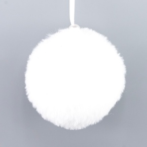 Украшение подвесное Шар, D8см, бел. в интернет-магазине флористических аксессуаров Азалия Декор