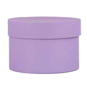 Коробка подарочная круглая, D15xH10 см, сиреневый в интернет-магазине флористических аксессуаров Азалия Декор