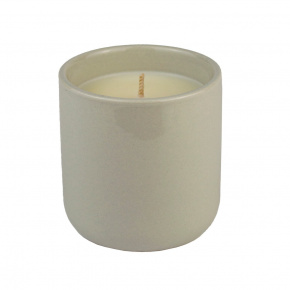 Свеча в стакане ароматическая (керамика), H6,5xD8см, белый в интернет-магазине флористических аксессуаров Азалия Декор