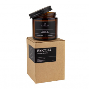 Свеча в банке с крышкой ароматическая Высота (соевый воск), H7,5xD6см, коричневый в интернет-магазине флористических аксессуаров Азалия Декор