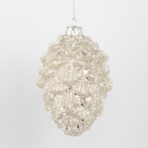 Украшение подвесное Шишка (стекло), Н12х8х8см, шампань в интернет-магазине флористических аксессуаров Азалия Декор