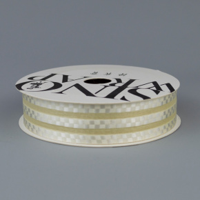 Лента Полосы (полиэстер), 25 мм 16,4 м, кремовый в интернет-магазине флористических аксессуаров Азалия Декор