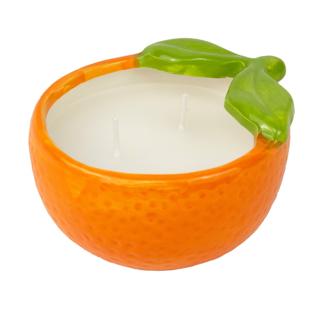 Свеча Фрукт ароматическая (керамика), H6x13,5х9см, цв. в асс. в интернет-магазине флористических аксессуаров Азалия Декор