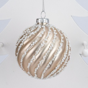 Украшение подвесное Шар (стекло), D8см, золотой в интернет-магазине флористических аксессуаров Азалия Декор