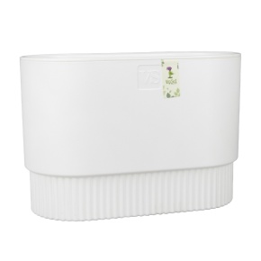 Кашпо со вставкой Бостон (пластик), 29x15xH19,5см, 7л, белый в интернет-магазине флористических аксессуаров Азалия Декор