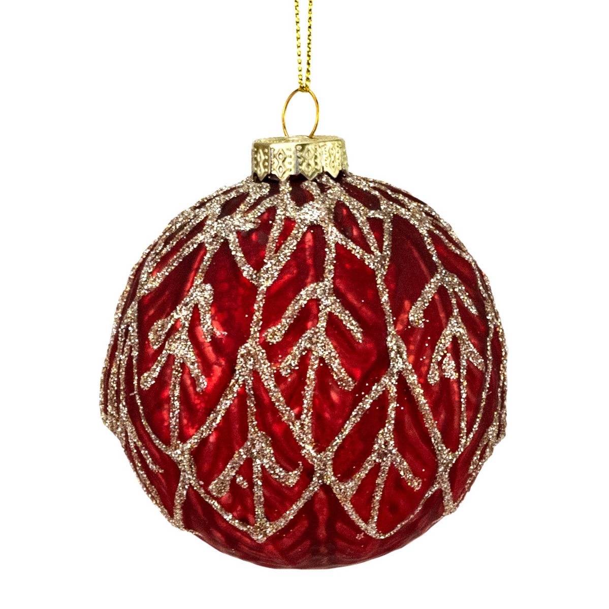 Украшение подвесное Шар (стекло), D8см, в асс., красный в интернет-магазине флористических аксессуаров Азалия Декор