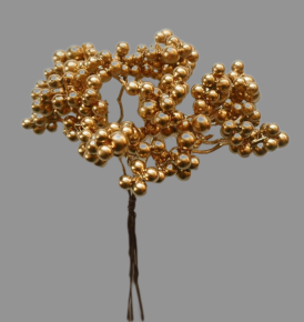 Набор веток с ягодами на вставках 4шт., H13см, золотой в интернет-магазине флористических аксессуаров Азалия Декор