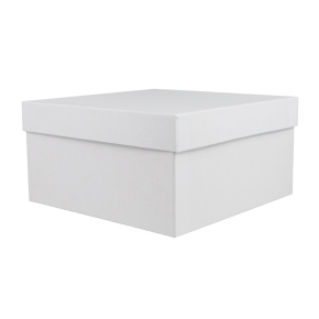 Коробка подарочная квадратная, 20х20х10 см, белый в интернет-магазине флористических аксессуаров Азалия Декор