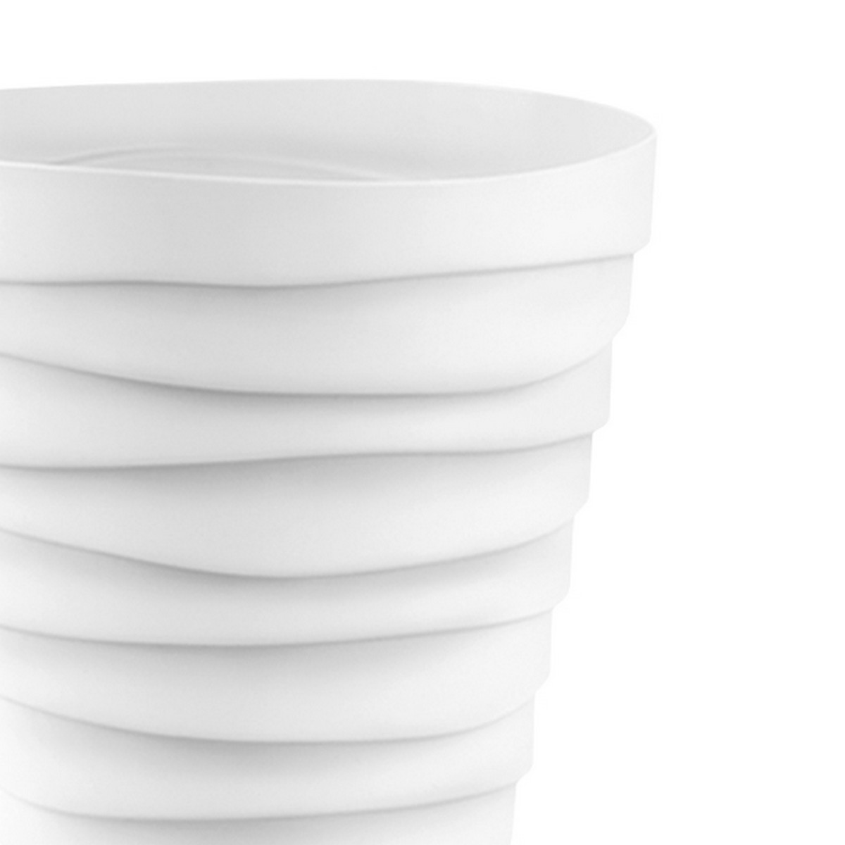 Кашпо Бархан (пластик), D14,5xH14,5см, 1,4л, белый в интернет-магазине флористических аксессуаров Азалия Декор