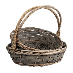 Набор корзин плетеных 2шт. (ива), 41x36x12xH36см, серый в интернет-магазине флористических аксессуаров Азалия Декор
