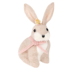 Сувенир Заяц (пенопласт/текстиль), H24x16x13см, кремовый в интернет-магазине флористических аксессуаров Азалия Декор
