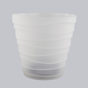 Кашпо Бархан (пластик), D14,5xH14,5см, 1,4л, прозрачный в интернет-магазине флористических аксессуаров Азалия Декор