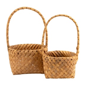 Набор корзин плетеных 2 шт., D21xH31см, натуральный в интернет-магазине флористических аксессуаров Азалия Декор