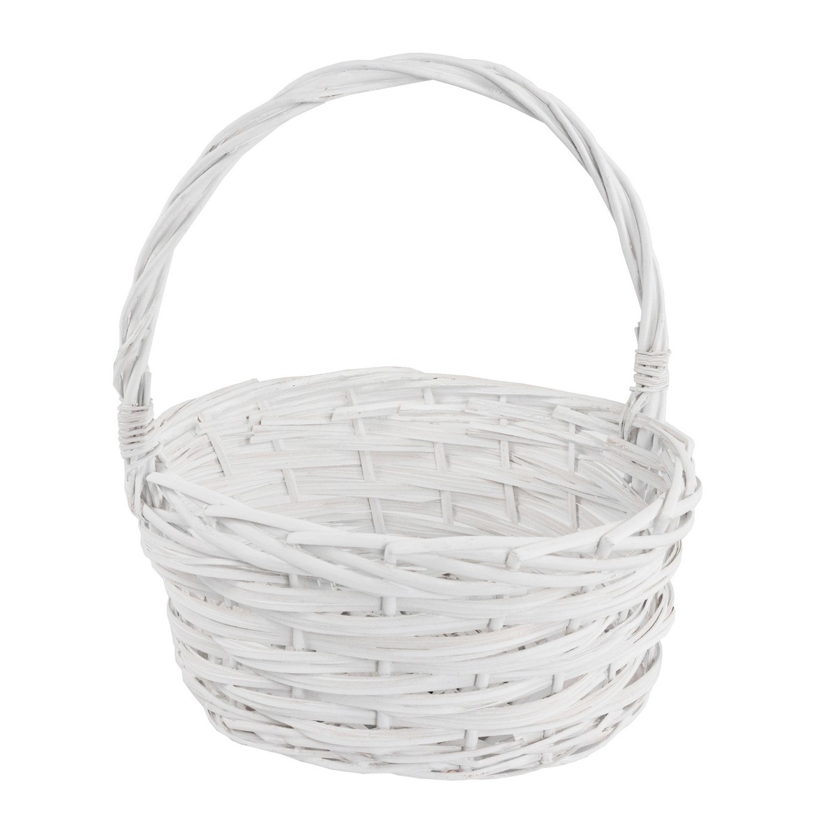 Набор корзин плетеных 3шт. (ива), D35x14xH36см, белый в интернет-магазине флористических аксессуаров Азалия Декор