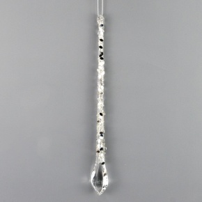 Украшение подвесное Сосулька (стекло), 20см, серебряный в интернет-магазине флористических аксессуаров Азалия Декор