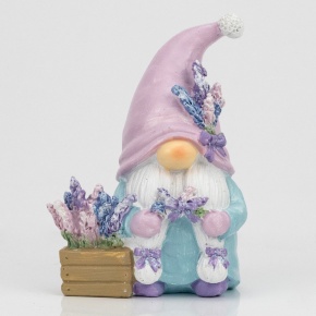 Сувенир Гном (полирезин), H10,5x7,5x5,5см, сиреневый в интернет-магазине флористических аксессуаров Азалия Декор