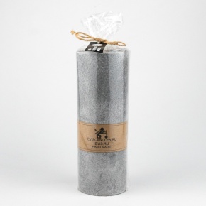 Свеча-столбик Бирмингем (125 часов, пальмовый воск), D7xH20см, серый в интернет-магазине флористических аксессуаров Азалия Декор