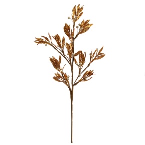 Ветка с глиттером, 70см, золотой в интернет-магазине флористических аксессуаров Азалия Декор