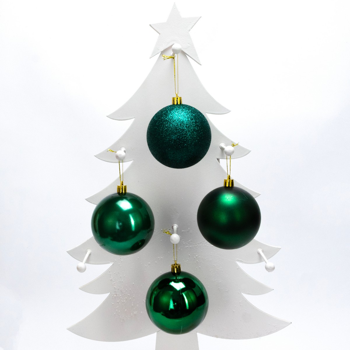 Набор шаров в тубе 8шт. (пластик), D8см, зеленый в интернет-магазине флористических аксессуаров Азалия Декор