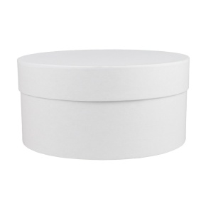 Коробка подарочная круглая, D20xH10 см, белый в интернет-магазине флористических аксессуаров Азалия Декор