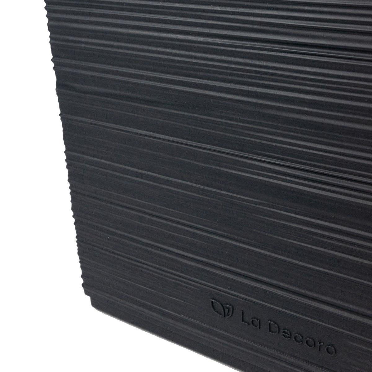 Кашпо квадратное со вставкой Ля Декоро (пластик), 32х32xH30,5см, 19л, антрацитовый в интернет-магазине флористических аксессуаров Азалия Декор