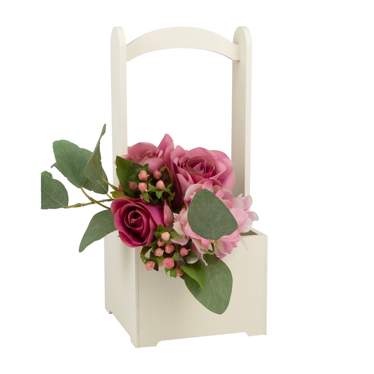 Корзина (дерево), 14х14х30см, бежевый в интернет-магазине флористических аксессуаров Азалия Декор