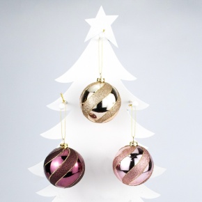 Украшение подвесное Шар (пластик), D8см, цв. в асс. в интернет-магазине флористических аксессуаров Азалия Декор