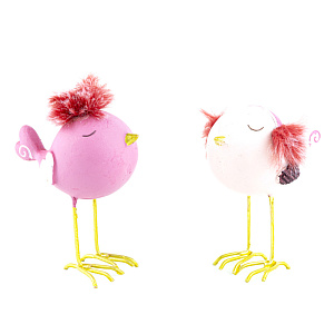 Сувенир Птичка (полирезин), H10см, в асс., розовый в интернет-магазине флористических аксессуаров Азалия Декор