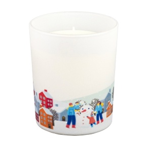 Свеча в стакане Сновицы (30 часов, стекло), D7,5xH9см, белый в интернет-магазине флористических аксессуаров Азалия Декор