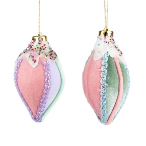 Украшение подвесное Луковица с глазурью, Н15хD8см, цв. в асс. в интернет-магазине флористических аксессуаров Азалия Декор