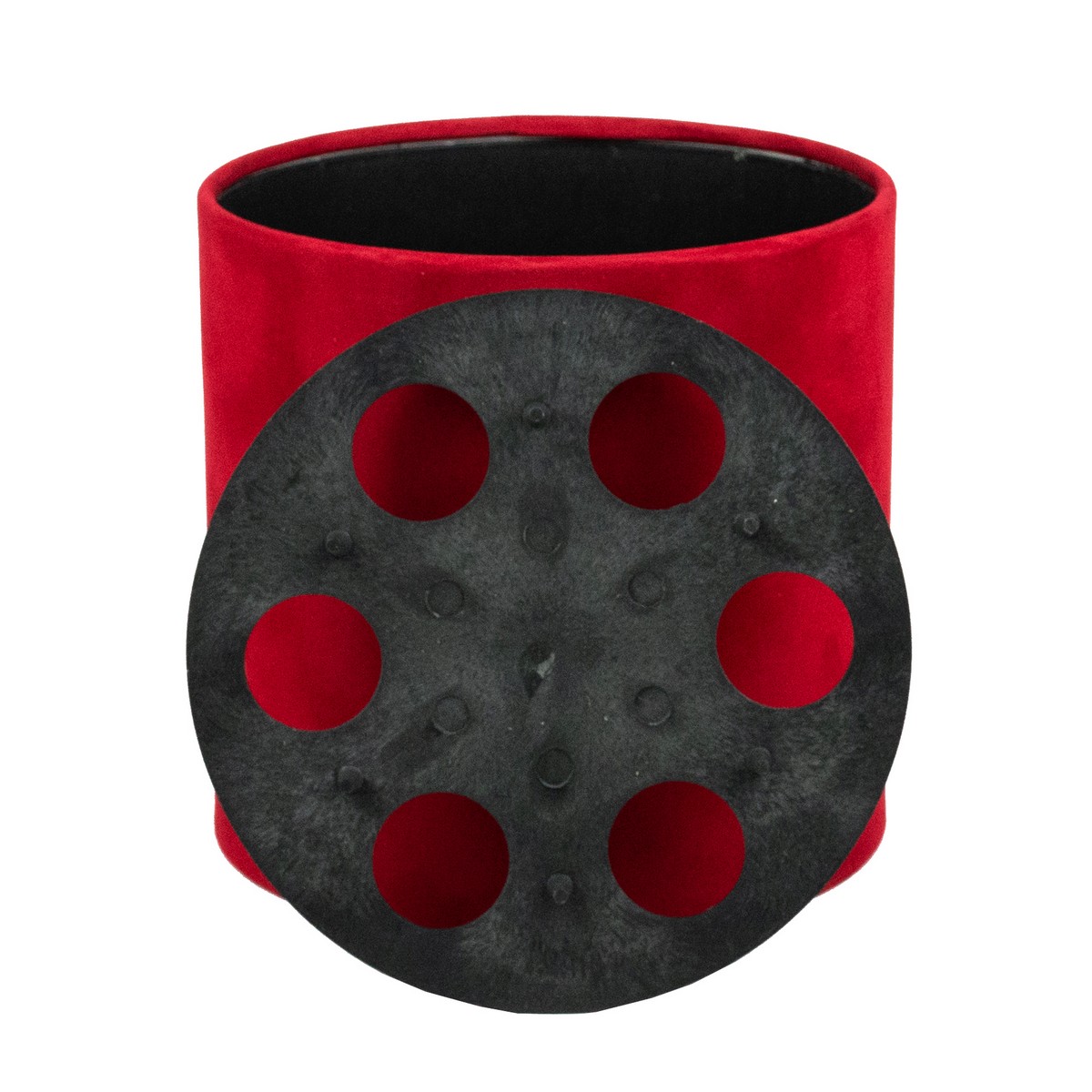 Коробка подарочная круглая без крышки Lockwet с пласт. вставкой (бархат), D16xH16 см, красный в интернет-магазине флористических аксессуаров Азалия Декор