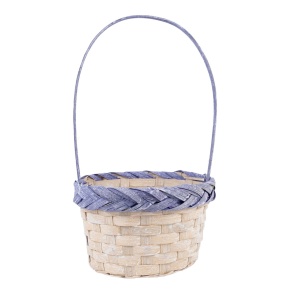 Корзина плетеная (бамбук), D17x9xH30см, сиреневый в интернет-магазине флористических аксессуаров Азалия Декор