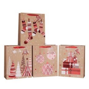 Пакет подарочный (бумага), 18х24х8см (в уп. 12 шт.), в асс. в интернет-магазине флористических аксессуаров Азалия Декор