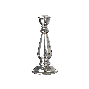 Подсвечник (керамика), H22,5хD10,8см, серебряный в интернет-магазине флористических аксессуаров Азалия Декор