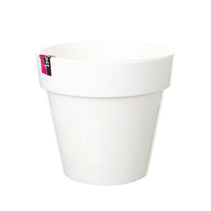 Кашпо Порто со вставкой (пластик), D20хH19см, 3,5л, белый в интернет-магазине флористических аксессуаров Азалия Декор