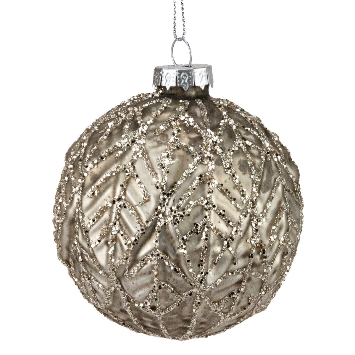 Украшение подвесное Шар (стекло), D8см, в асс., шампань в интернет-магазине флористических аксессуаров Азалия Декор