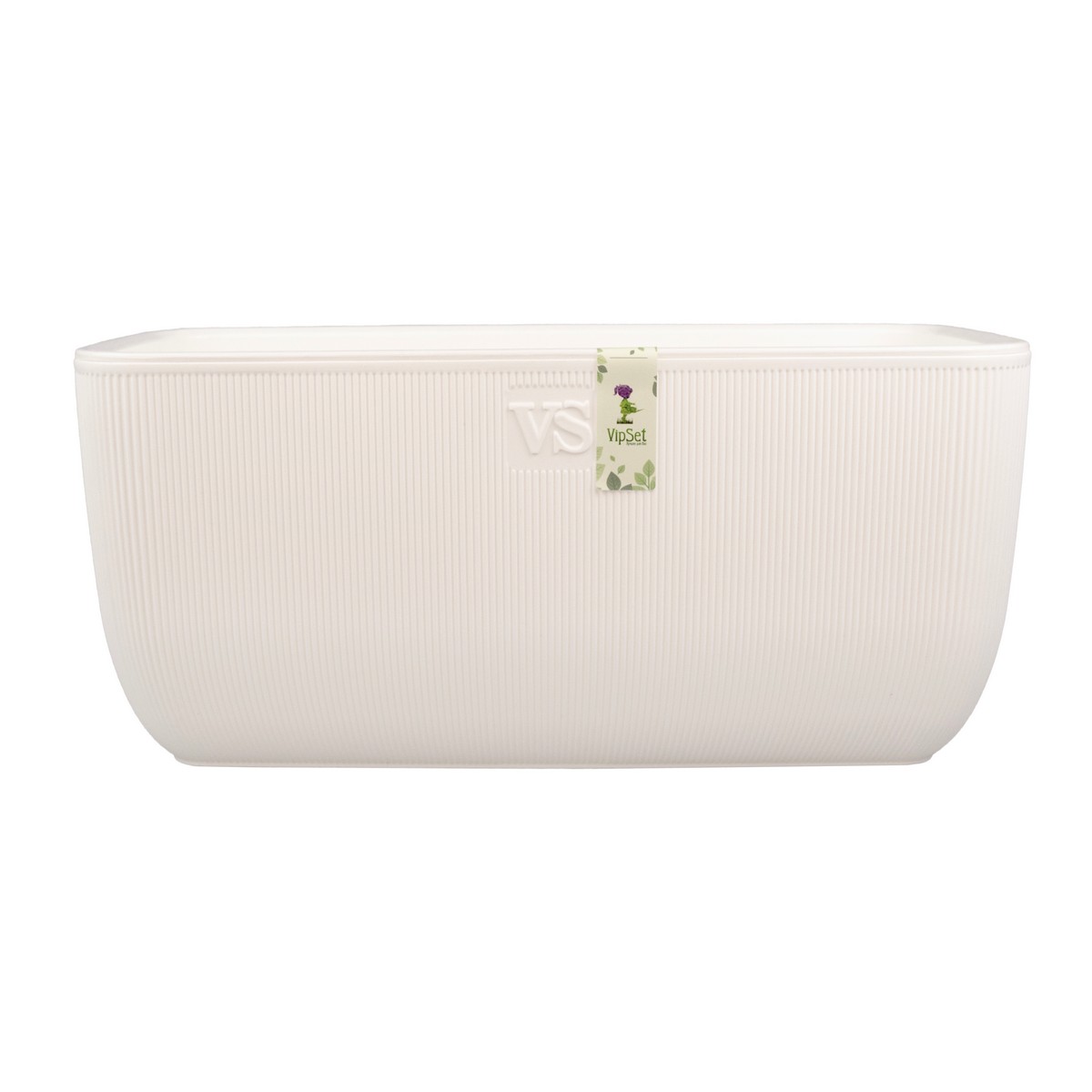 Ящик балконный со вставкой Фабио (пластик), 38х19xH17см, 9,5л, белый в интернет-магазине флористических аксессуаров Азалия Декор