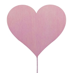 Вставка Сердце (в уп. 12 шт.), 8хH30см, розовый в интернет-магазине флористических аксессуаров Азалия Декор