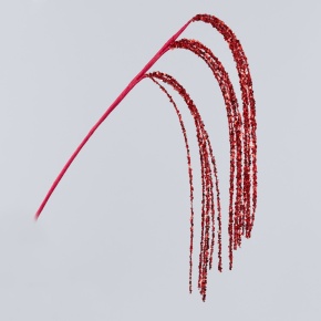 Ветка декоративная с глиттером, 90см, красный в интернет-магазине флористических аксессуаров Азалия Декор