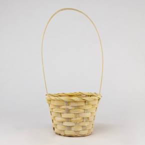 Корзина плетеная (бамбук), D13х9хH30см, лимонный в интернет-магазине флористических аксессуаров Азалия Декор