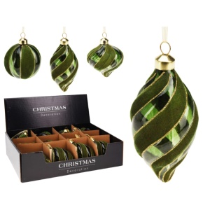 Украшение подвесное (стекло), 8см, в асс., зеленый в интернет-магазине флористических аксессуаров Азалия Декор