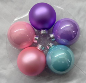 Набор шаров 15шт. в тубе (стекло), D6см, в асс., сирен./роз./гол. в интернет-магазине флористических аксессуаров Азалия Декор