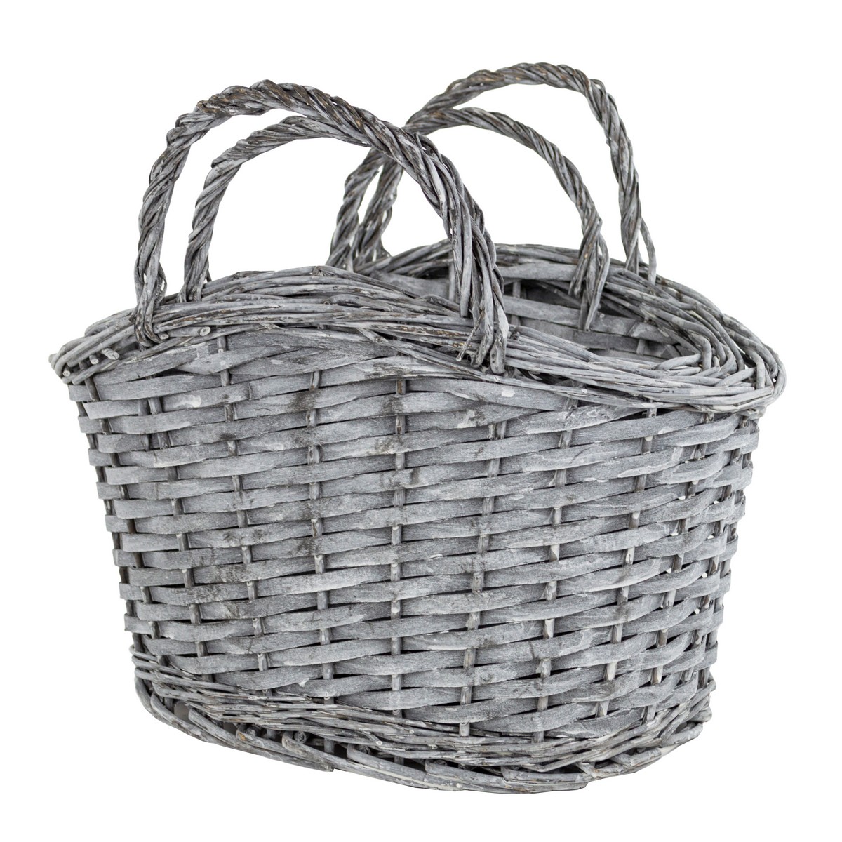 Набор корзин плетеных 2шт. (ива), D39х25х19х24х33см/ D34х20х17х22х30см, серый в интернет-магазине флористических аксессуаров Азалия Декор