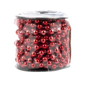 Гирлянда Бусы в катушке, 5мх8мм, красный в интернет-магазине флористических аксессуаров Азалия Декор