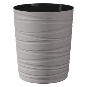 Кашпо со вставкой Модерн, D30xH36см, 15л, серый в интернет-магазине флористических аксессуаров Азалия Декор
