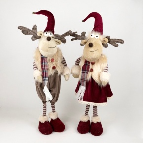 Сувенир Лось Мальчик/Девочка, Н54х18х12см, в асс., красный в интернет-магазине флористических аксессуаров Азалия Декор